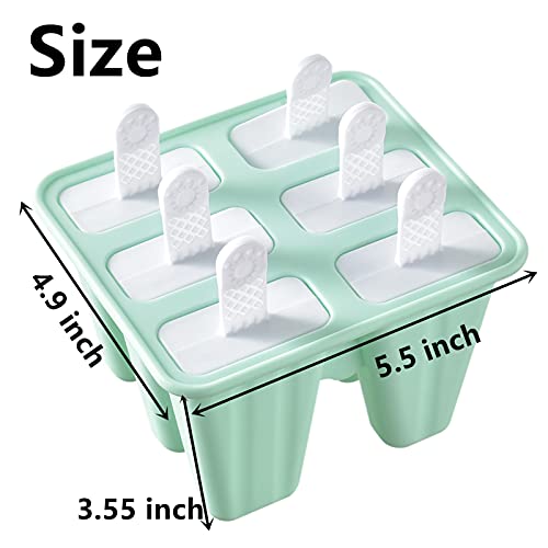 Bell Dream Popsicle Mold，Popsicle Maker Popsicle Molds 6 Pieces Silicone Ice Pop Molds BPA Free Popsicle Mold Reusable Easy Release Ice Pop Make (Green) - Image 2