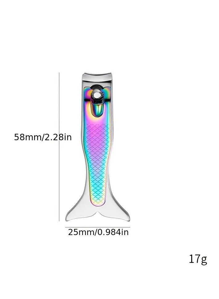 يوكانبي مجموعة من 2 مقص أظافر على شكل حورية البحر، أداة إزالة وتهذيب الجلدة حول الأظافر من الفولاذ المقاوم للصدأ، أداة العناية بالأظافر لليدين والقدمين، بحجمين مختلفين - Image 5