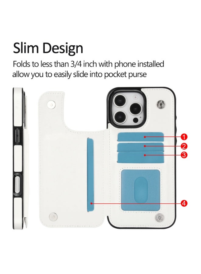 【Premium】Genuine Leather Flip Cover Case for iPhone 16 Series (Pro/Pro Max) with Card Holder & Wallet Slot – Shockproof Magnetic Closure  - Image 3