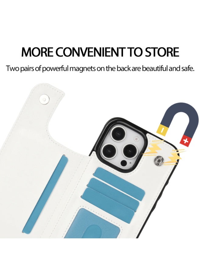【Premium】Genuine Leather Flip Cover Case for iPhone 16 Series (Pro/Pro Max) with Card Holder & Wallet Slot – Shockproof Magnetic Closure  - Image 5