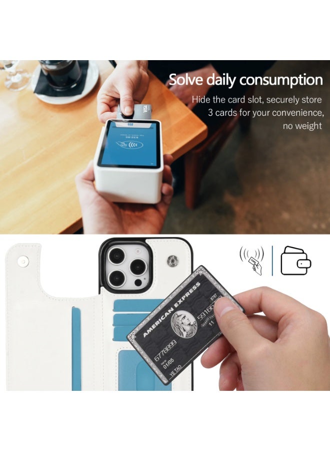 【Premium】Genuine Leather Flip Cover Case for iPhone 16 Series (Pro/Pro Max) with Card Holder & Wallet Slot – Shockproof Magnetic Closure  - Image 4