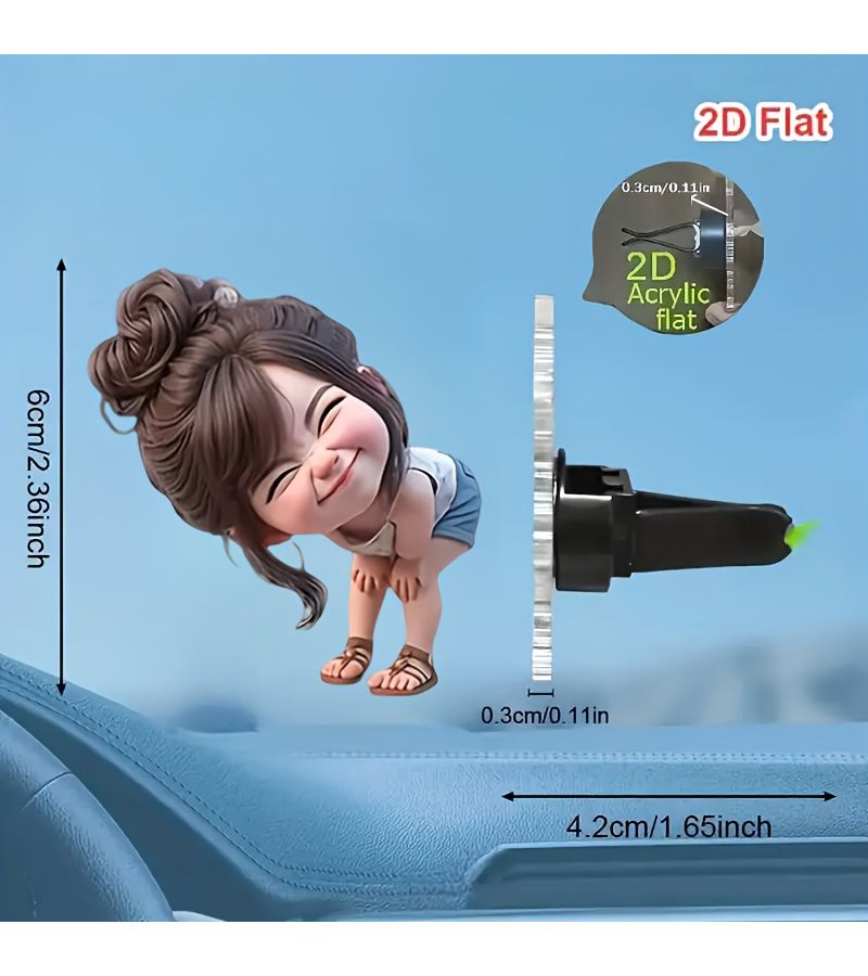 2D Flat 1pc Cute Baby Reusable Car Air Freshener Perfume Diffuser Clip Unscented With 2pcs Unscented Sponge Sheets Aromatherapy Diffuser Lovely Baby Car Vent Interior Accessory Small Gift For Baby - Image 3