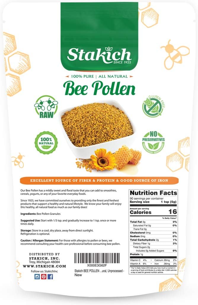 Stakich BEE POLLEN GRANULES 0.5kg (470ml) - 100% Pure, Natural, Unprocessed - Image 2