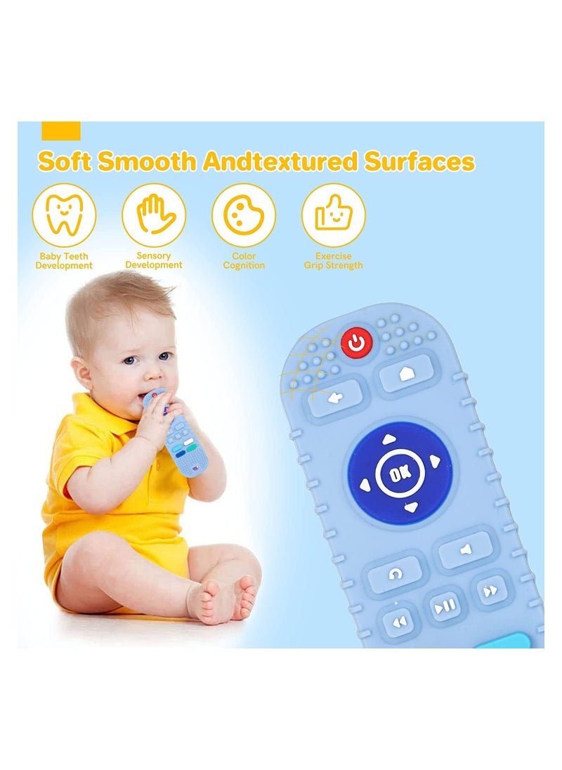 NNEWVANTE Silicone Baby Teething Toys,BPA Free TV Remote Control Shape Teething Toys for Babies 6-12 Months Baby Chew Toys for Toddlers,Baby Teethers Relief Soothe Babies Gums(Blue)  - Image 5