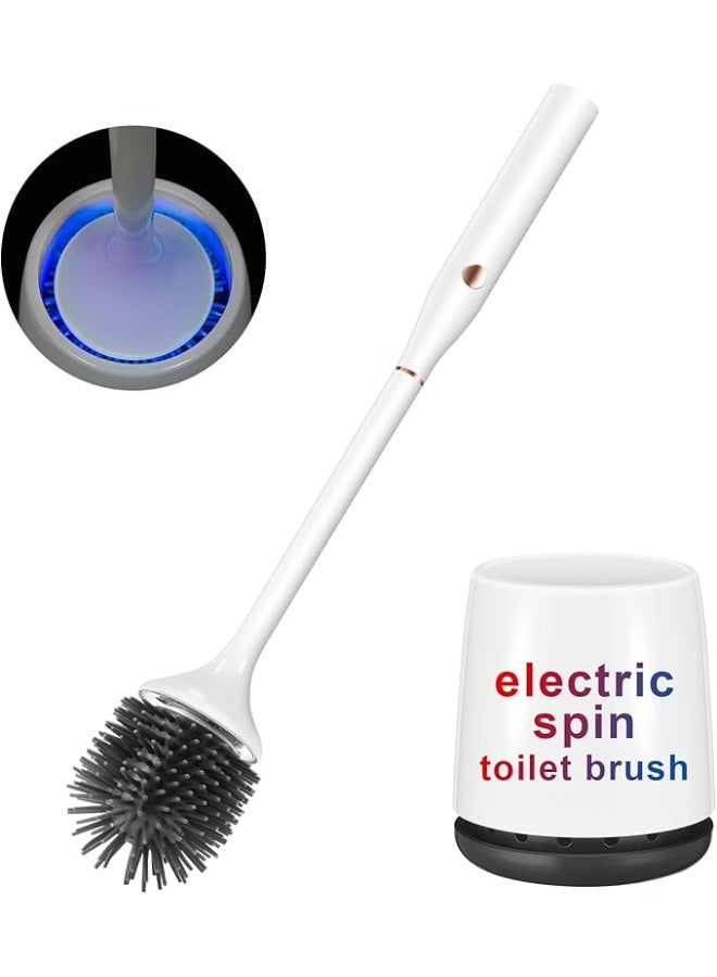 Ratolo electric toilet brush with silicone bristles, toilet bowl brush and holder set for deep cleaning - Image 1