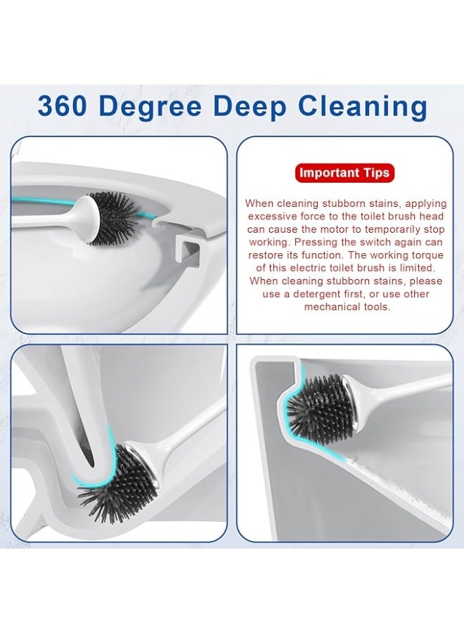Ratolo electric toilet brush with silicone bristles, toilet bowl brush and holder set for deep cleaning - Image 2
