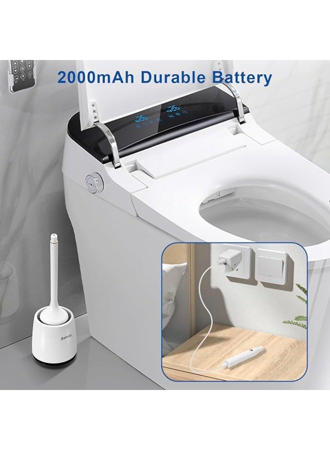 Ratolo electric toilet brush with silicone bristles, toilet bowl brush and holder set for deep cleaning - Image 5