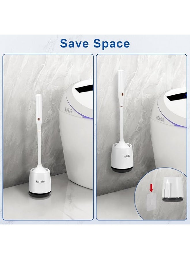 Ratolo electric toilet brush with silicone bristles, toilet bowl brush and holder set for deep cleaning - Image 3