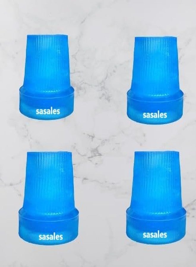SASALES Silicon Cane Tips, 50mm, Anti-Slip Walking Stick Quadripod Protector, Blue, Pack of 4 - Image 1