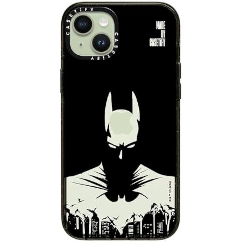 Casetify Impact iPhone 15 Plus Case 【Batman Co-Lab / 4X Military Grade Drop Tested / 8.2ft Drop Protection/Compatible with Magsafe】 - Batman Shadow - Clear Black - Image 3