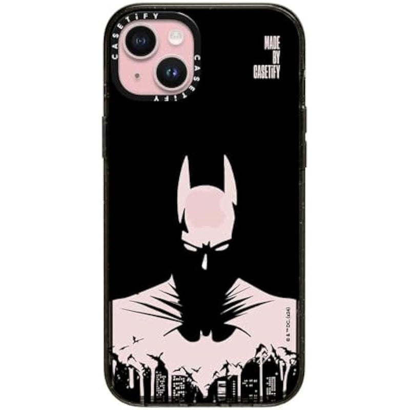 Casetify Impact iPhone 15 Plus Case 【Batman Co-Lab / 4X Military Grade Drop Tested / 8.2ft Drop Protection/Compatible with Magsafe】 - Batman Shadow - Clear Black - Image 1