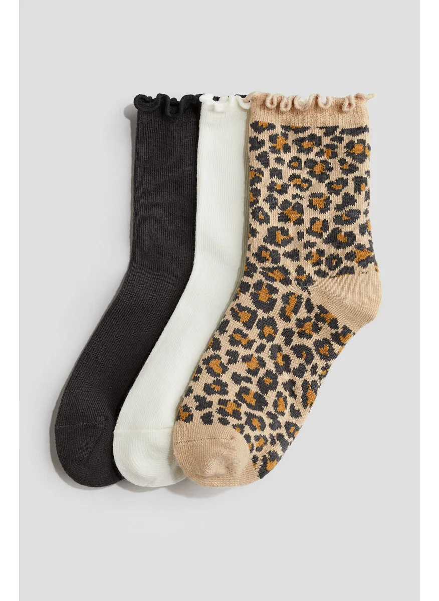 H&M 3-Pack Overlock-Detail Socks