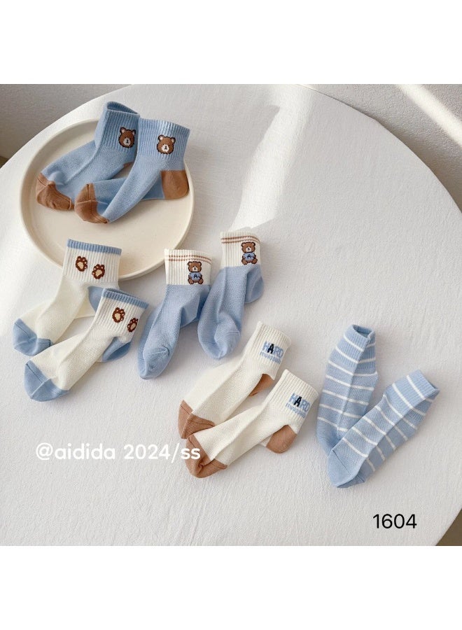 Kids Cotton Socks Set – 3 Pairs, Size for 8–10 Years, Soft & Breathable - Image 1