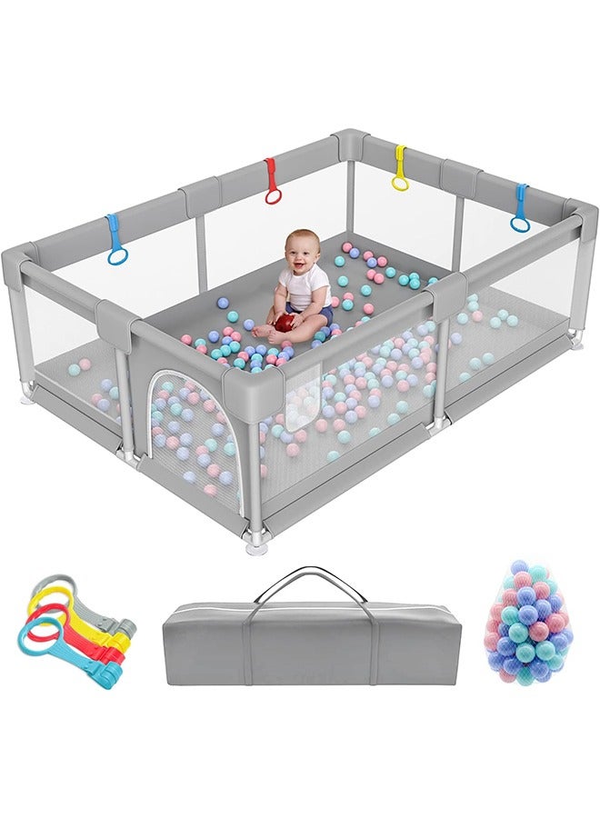 DAREU Extra‑Large Baby Playpen 71"×59" – Portable Indoor/Outdoor Play Yard with Breathable Mesh Sides, Zippered Door, 80 Ocean Balls & Carry Bag  - Image 1