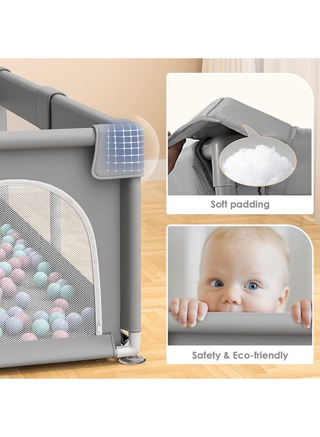 DAREU Extra‑Large Baby Playpen 71"×59" – Portable Indoor/Outdoor Play Yard with Breathable Mesh Sides, Zippered Door, 80 Ocean Balls & Carry Bag  - Image 2