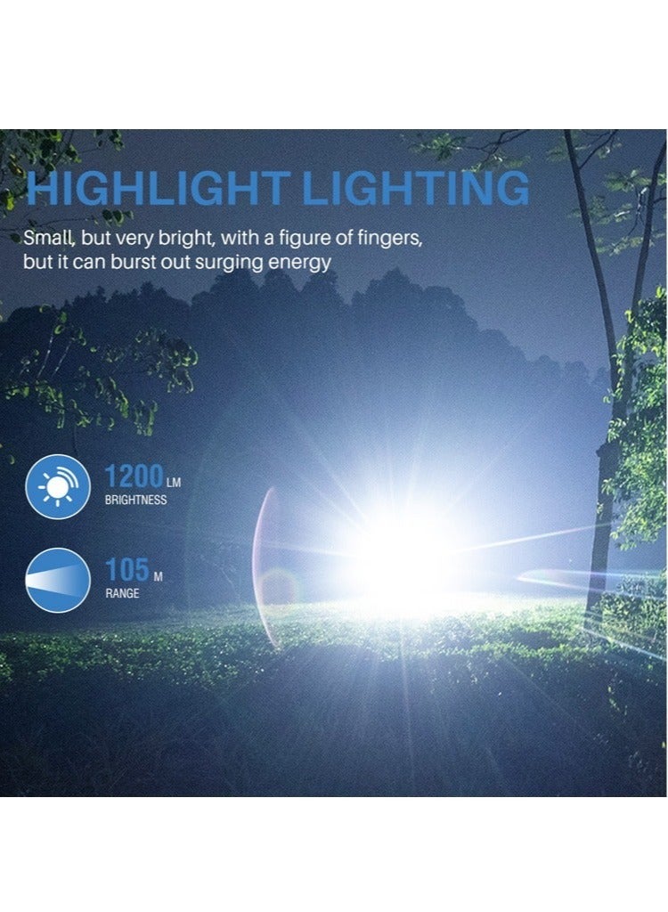 برويوت V15 مصباح مفتاح LED EDC مشع بالضوء مع مشبك ومصباح عمل دافئ قابل للشحن من نوع C ومصباح يتميز بالزنك المغناطيسي وشمعدان جيب للتخييم (أسود)  - Image 4