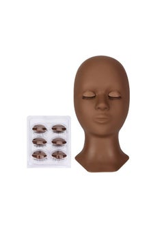 Calailis Lash Mannequin Head, CALAILIS Mannequin Head, Eyelash Extension Mannequin Head, Doll Head for Lash Extensions, Eyelash Mannequin Head with 4 Pairs Removable Eyelids (Black Color)  - Image 1