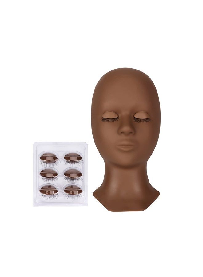 Calailis Lash Mannequin Head, CALAILIS Mannequin Head, Eyelash Extension Mannequin Head, Doll Head for Lash Extensions, Eyelash Mannequin Head with 4 Pairs Removable Eyelids (Black Color) - Image 1