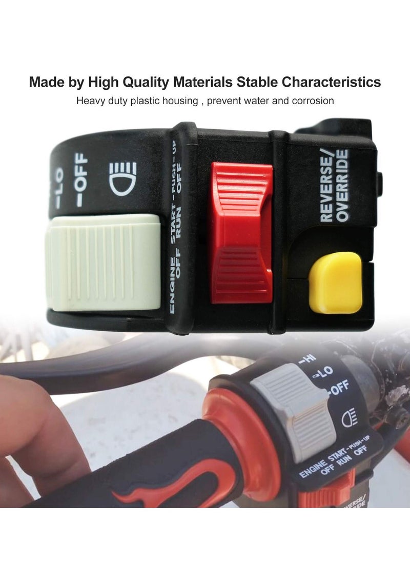 KASTWAVE - Left Handlebar Bar Switch, Engine Start Run Off Headlight HI-LO Off Start Light Switch for Polaris Magnum Scrambler Sportsman Trail Boss Worker Xpedition Xplorer 1999-2001, 4010262 4110243 4110248 - Image 1