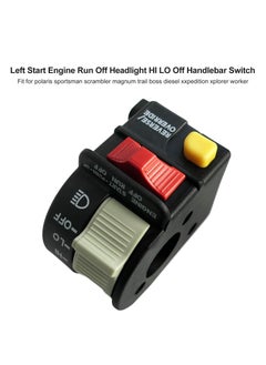 KASTWAVE Left Handlebar Bar Switch, Engine Start Run Off Headlight HI-LO Off Start Light Switch for Polaris Magnum Scrambler Sportsman Trail Boss Worker Xpedition Xplorer 1999-2001, 4010262 4110243 4110248  - Image 3