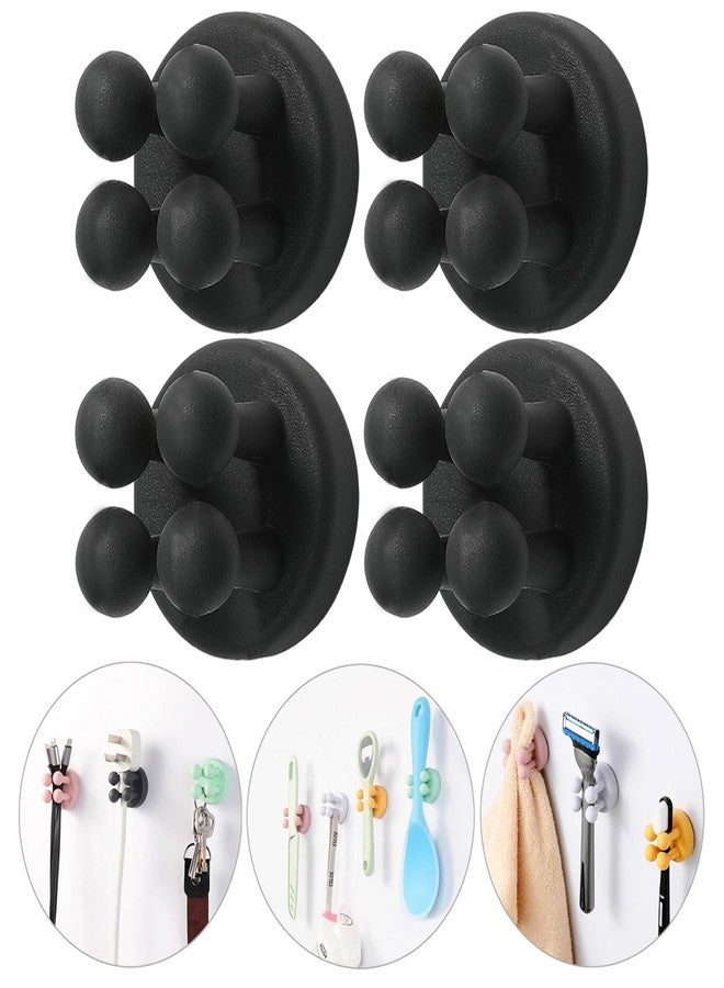 Zezhou Razor Holder Shaver Hook Hanger Stand - 4Pcs Silicone Toothbrush Holders for Shower Wall Mounted Self Adhesive Cute Utility Bathroom Kitchen Organizer Storage Hook for Hanging Loofah Towel Tooth Brush - Image 1