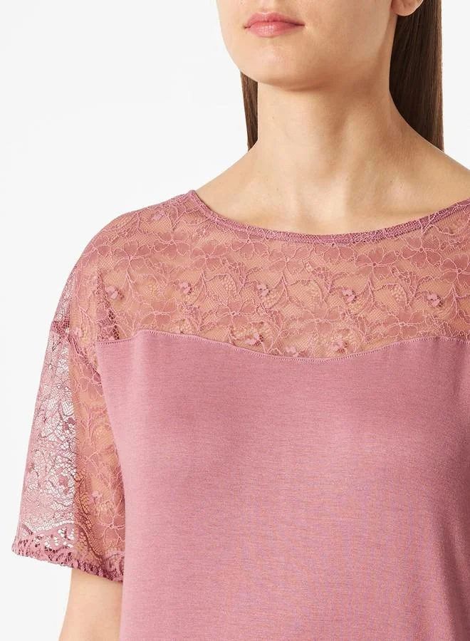 Triumph Triumph International Women's Viscose Blend Casual Pajama Set (10211148_Pink_M)