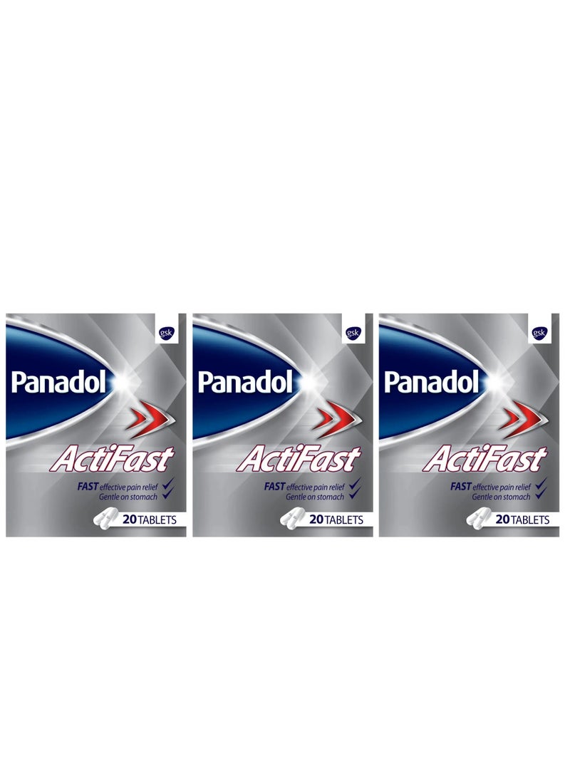Panadol Pack Of 3  Panadol Actifast 500 mg Tablet 20pcs  - Image 1