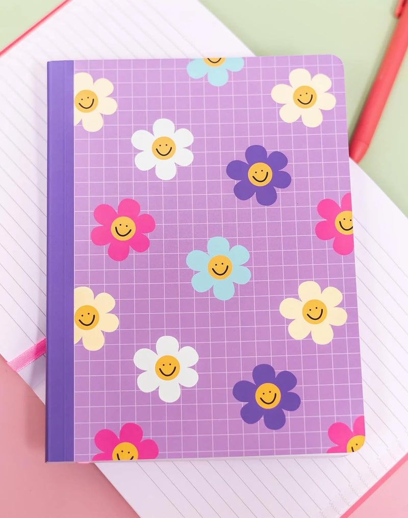 Callie Danielle Notebook Journal, Personal Journaling Notebooks for Women, Cute Writing Journal, Small Note Book, Aesthetic Notebook for Gift (Purple - Happy Daisies) - Image 4