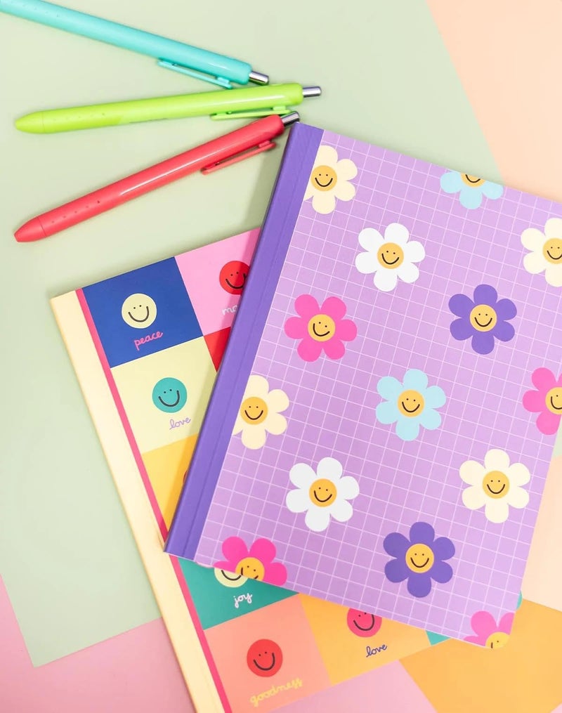 Callie Danielle Notebook Journal, Personal Journaling Notebooks for Women, Cute Writing Journal, Small Note Book, Aesthetic Notebook for Gift (Purple - Happy Daisies) - Image 3