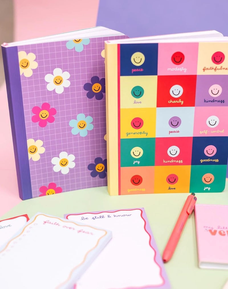 Callie Danielle Notebook Journal, Personal Journaling Notebooks for Women, Cute Writing Journal, Small Note Book, Aesthetic Notebook for Gift (Purple - Happy Daisies) - Image 5
