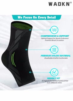 WAOKN Ankle Brace, 1 Pair Ankle Brace Compression, Ankle Support Brace for Sprained Ankle, Injury Recovery, Joint Pain, Achilles Tendonitis Support, Plantar Fasciitis Sock Reduce Swelling (L)  - Image 5
