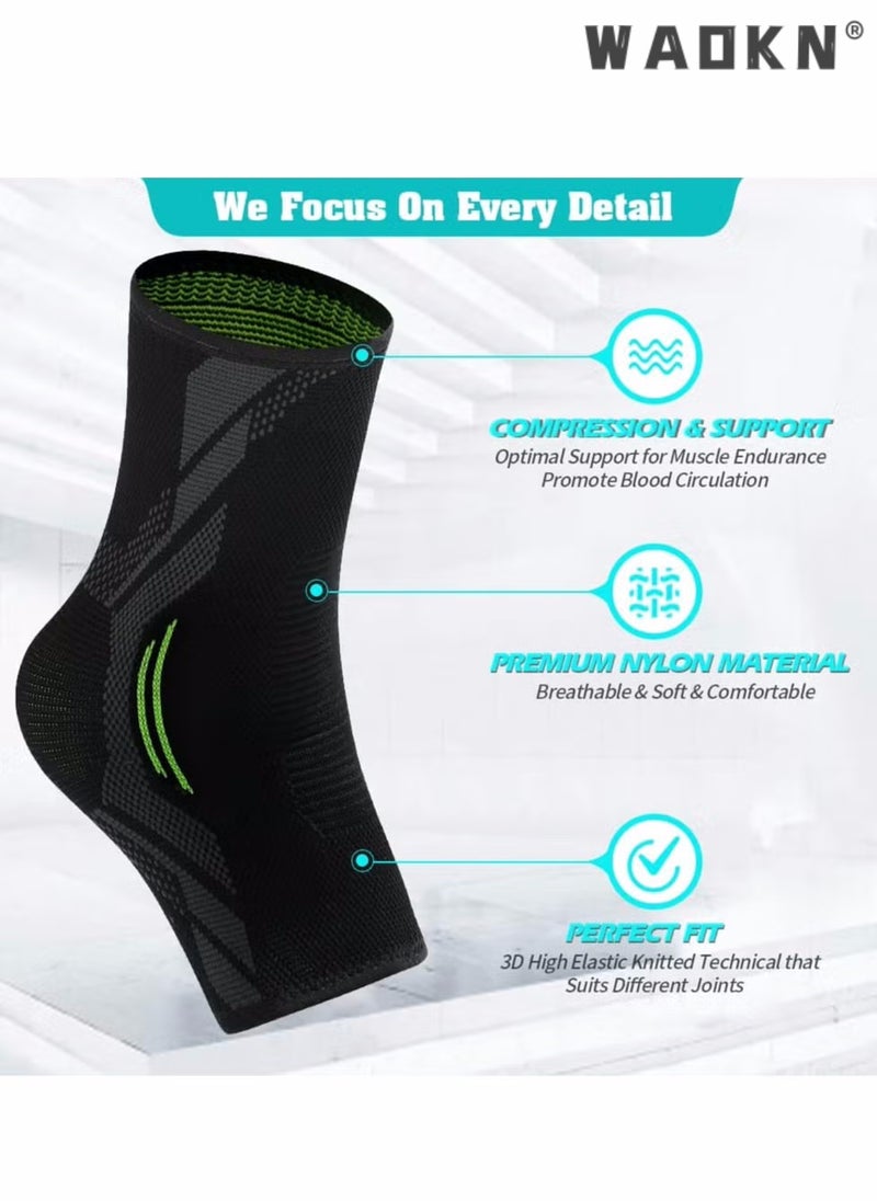WAOKN Ankle Brace, 1 Pair Ankle Brace Compression, Ankle Support Brace for Sprained Ankle, Injury Recovery, Joint Pain, Achilles Tendonitis Support, Plantar Fasciitis Sock Reduce Swelling (L)  - Image 5