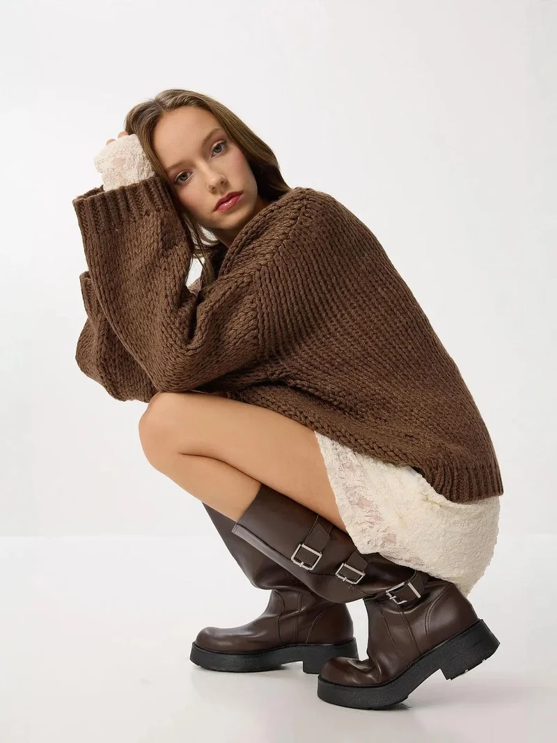 إسطنبول الساحرة ISTANBUL Oversized Ribbed Knit Sweater