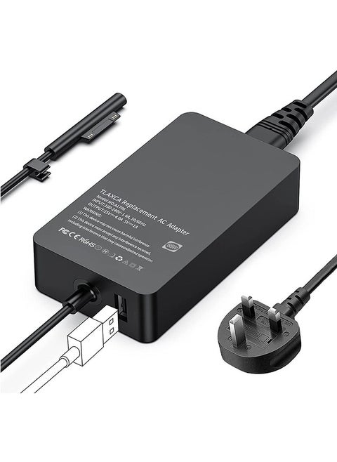 65W  Charger for Surface Pro 9, Laptop Adatper Suitable for Microsoft Surface Pro 8/7/6/5/4/3/X Windows Surface Laptop 4/3/2/1 Surface Go 4/3/2/1 Surface Book 3/2 /1 Surface Tablet 1706 with USB charging port