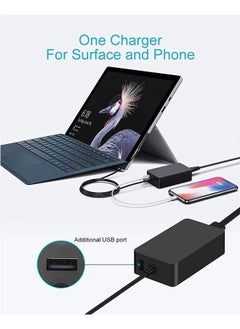 Starwell 65W  Charger for Surface Pro 9, Laptop Adatper Suitable for Microsoft Surface Pro 8/7/6/5/4/3/X Windows Surface Laptop 4/3/2/1 Surface Go 4/3/2/1 Surface Book 3/2 /1 Surface Tablet 1706 with USB charging port  - Image 4