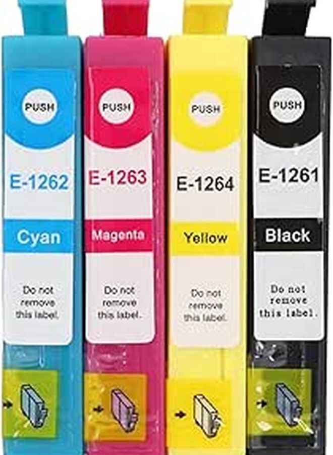 4 قطع مجموعة حبر كرتريدج T1261 T1262 T1263 T1264 بديل لطابعة Stylus NX330 - Image 1