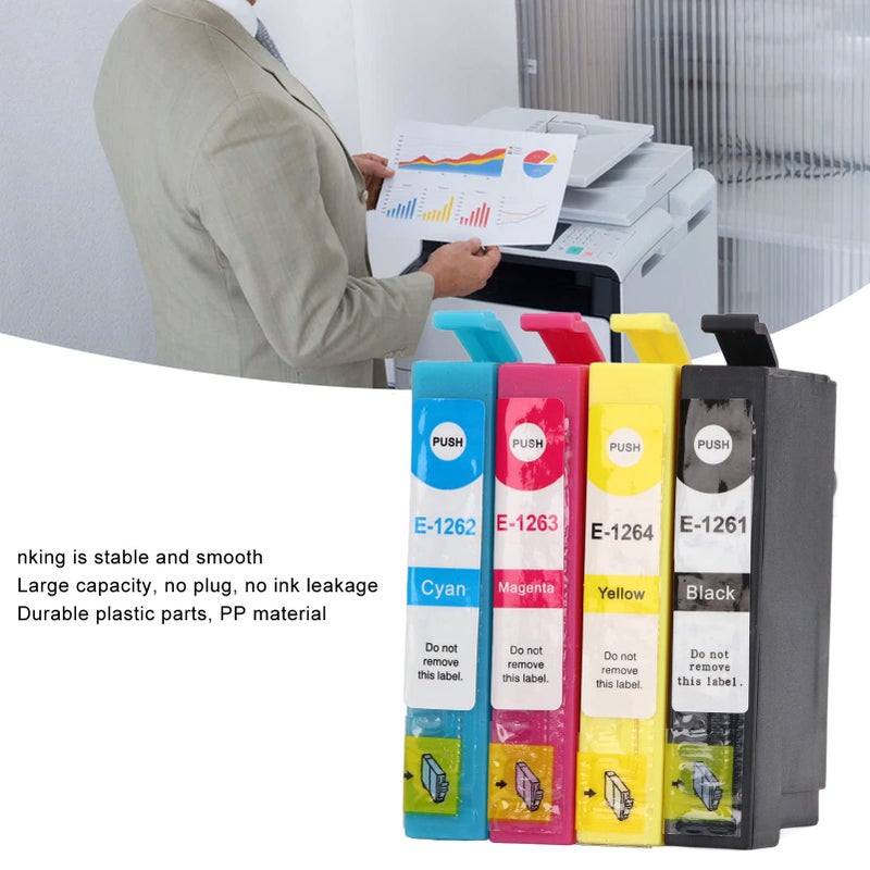 4 قطع مجموعة حبر كرتريدج T1261 T1262 T1263 T1264 بديل لطابعة Stylus NX330 - Image 4