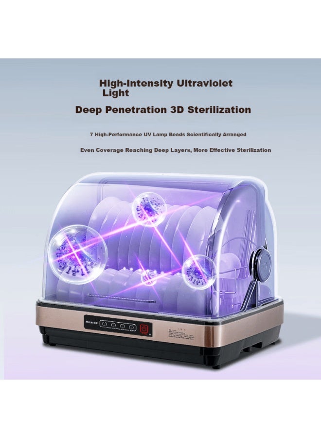 Meiling Desktop Sterilizer Cabinet Multifunctional Household Kitchen Dishware Knife Rack Tea Cup Sterilizer Large Capacity Uv Drying And Cleaning Cabinet [government Subsidy] Ztd-m42t5 - Image 5