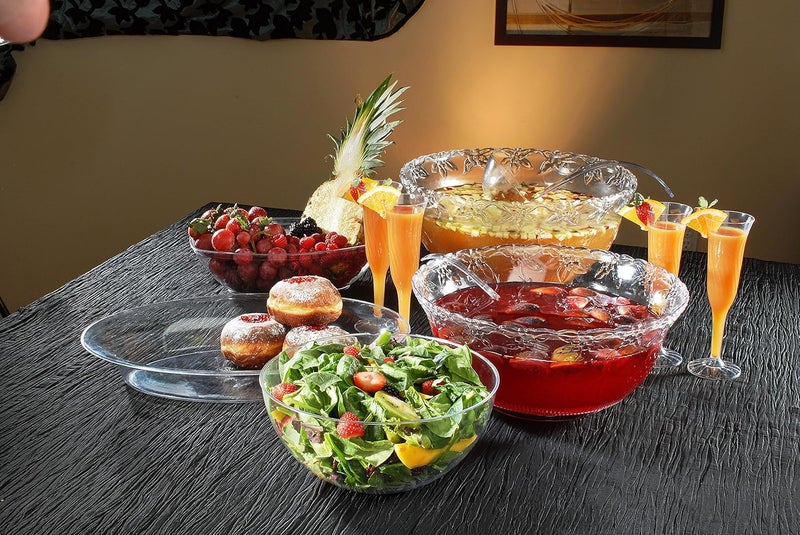 Fineline settings Platter Pleasers OVB09128CL 128 oz Oval Serving Bowl 16 x 11 Clear - Image 2