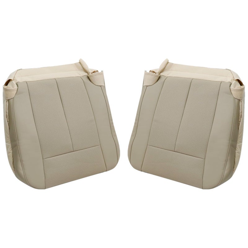 NLQR Front Driver and Passenger Replacment Perforated Seat Covers Tan Microfiber Leather Compatible with Ford Expedition 2007 2008 2009 2010 2011 2012 2013 2014