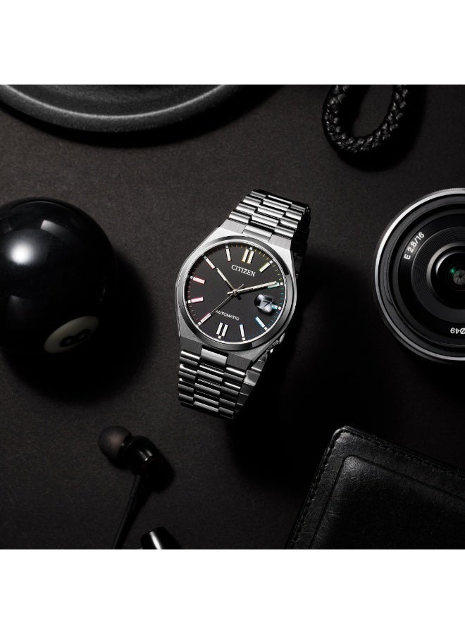 Citizen Stainless Steel Automatic Black Dial Men's Watch-NJ0151-53E, Band Color-Silver - Image 3