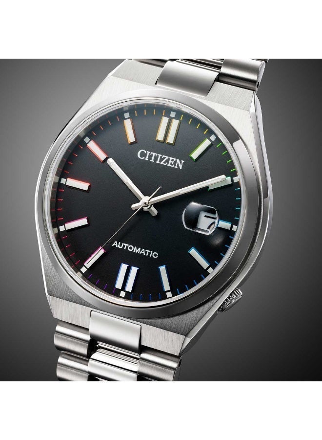 Citizen Stainless Steel Automatic Black Dial Men's Watch-NJ0151-53E, Band Color-Silver - Image 4