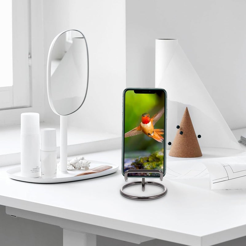 Levemolo 4pcs Desktop Metal Tablet and Phone Holder Stands, Universal Portable Phone Supports with Storage Racks for Home and Office Use, Black - Image 4