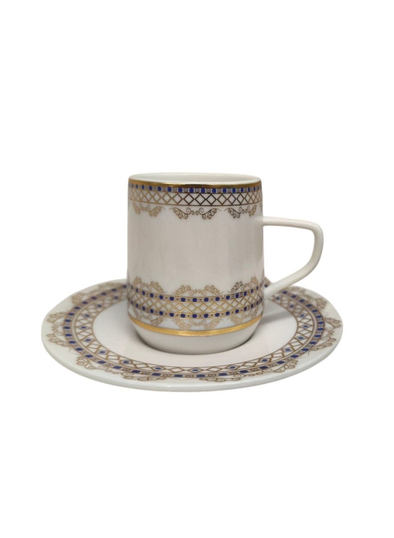 AKDC Premier Ceramic Cup and Saucer 12Pcs Set 6 Cups With 6 Saucers-200ML - Image 3
