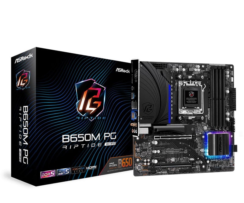 ASRock لوحة أم ASRock B650M PG Riptide WiFi لمعالجات AMD Socket AM5 Ryzen 7000 Series - Image 1