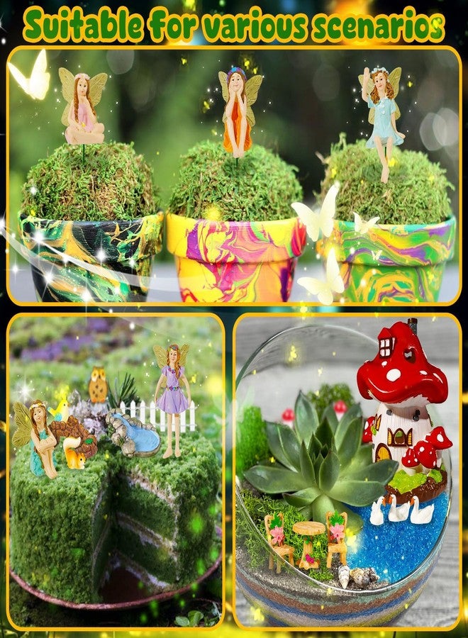 Pamonrueer 50 Pcs Fairy Garden Accessories Kit Miniature Mushroom House & Fairy Figurines Micro Landscape Kit with Animals & Furniture for DIY Crafts Outdoor Garden Mini House Decor Birthday Gift - Image 4