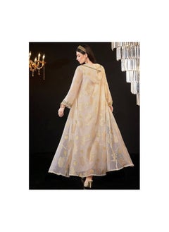 Shein SHEIN Najma Women's Flower Printed Lantern Sleeve Hooded Traditional Full Length Turkish Suit, Evening Moroccan Kaftan  - Image 2