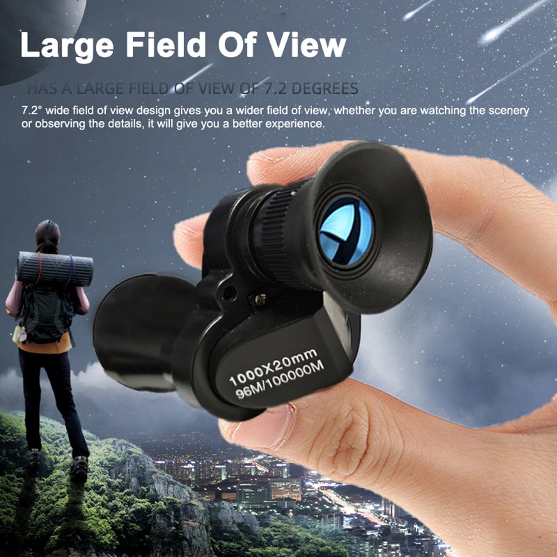 Night Vision Monocular: Black Waterproof Anti Fog - Central Focusing Easy Adjustment Multifunctional Cellphone Clip for Outdoor Hunting Bird Watching Camping Travel - Image 3