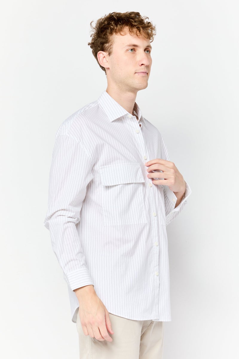 Selected Homme Men Regular Fit Stripe Long Sleeve Casual Shirt, Multicolor - Image 3