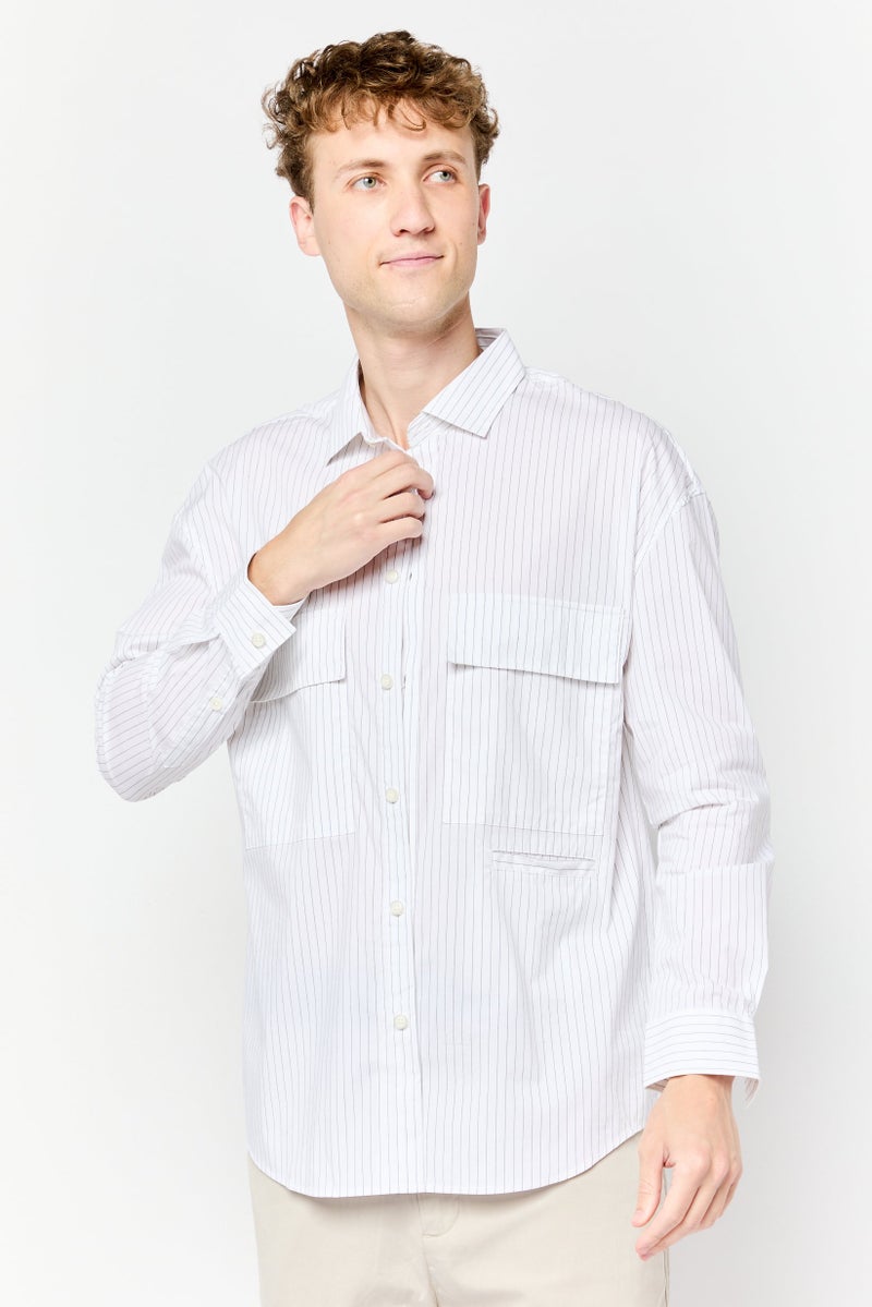 Selected Homme Men Regular Fit Stripe Long Sleeve Casual Shirt, Multicolor - Image 1